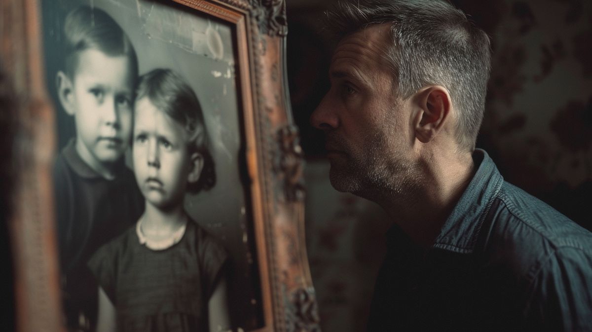 Vater schaut traurig auf leeres Kinderzimmer, vermisst ein Narzisst seine Kinder?