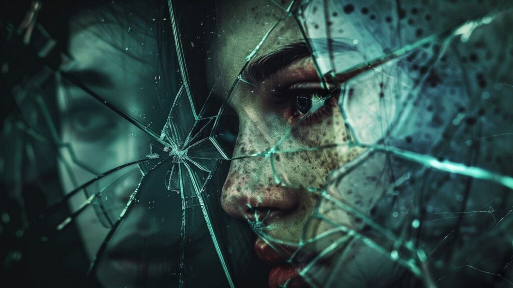 Junge Frau sitzt allein auf einer Parkbank und blickt nachdenklich in die Ferne, symbolisiert Spätfolgen narzisstischer Eltern