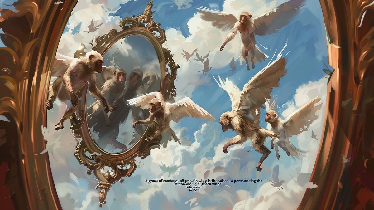 Flying Monkeys Narzissmus dargestellt durch eine Illustration von Menschen, die einem Anführer folgen